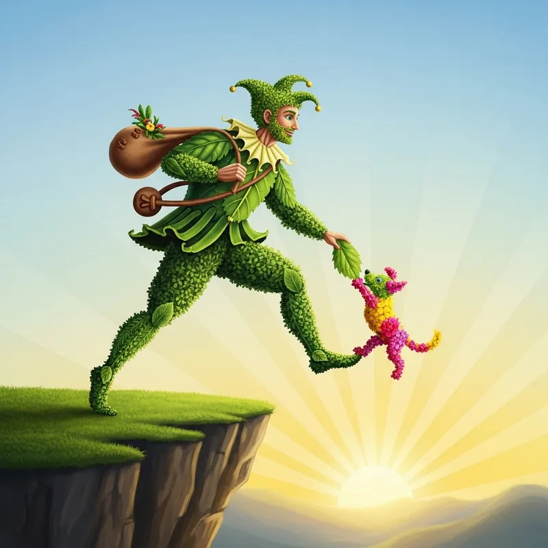 Green Leafy Man: Symbolic Interpretation of The Fool Tarot