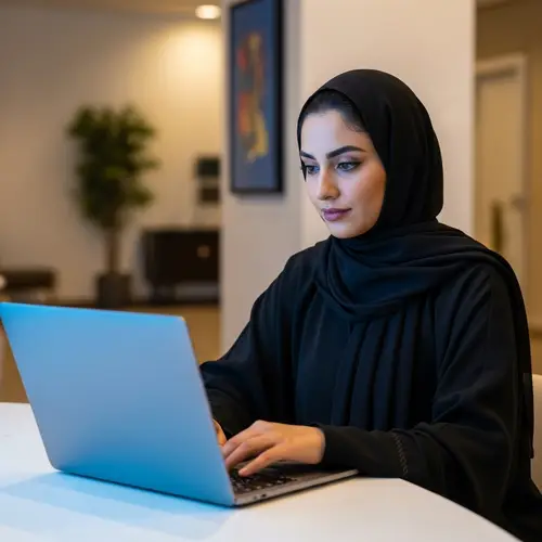 Hijabi Woman Working on Laptop | Modern Technologically-Savvy Professional