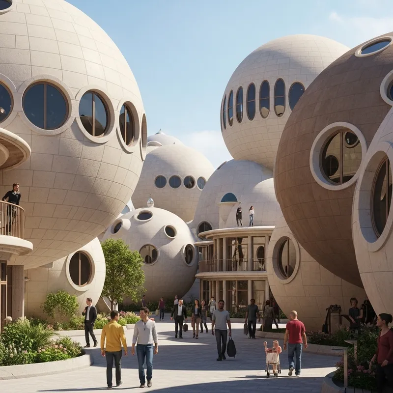 Architectural Harmony: Spherical Designs in Vibrant Community