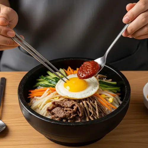 Authentic Korean Bibimbap Recipe: Colorful Vegetables & Marinated Beef