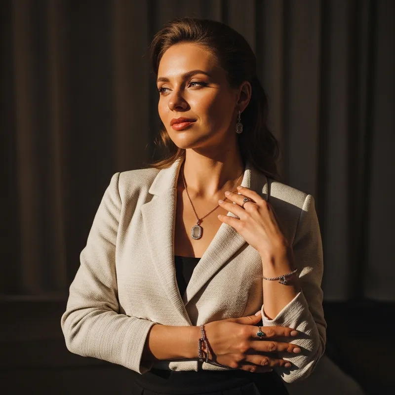 Enhancing Beauty: Elegant Woman Glistening in Sunlight