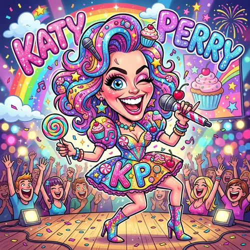 Katy Perry Funny Caricature Art