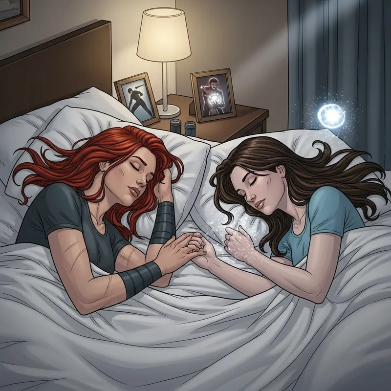 Natasha Romanoff and Wanda Maximoff Sleeping Together