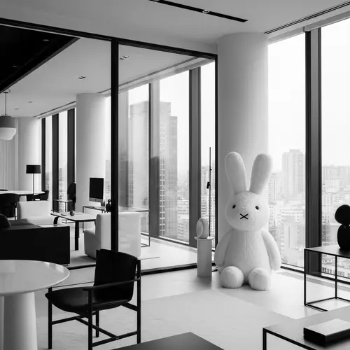 Stylish Minimalist Interior in Black & White Design