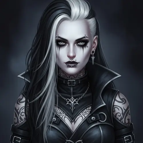 Captivating Cold Beauty: Gothic Woman in Fantasy Context