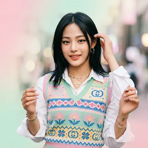 Stylish K-Pop Idol Portrait: Modern Seoul Fashion