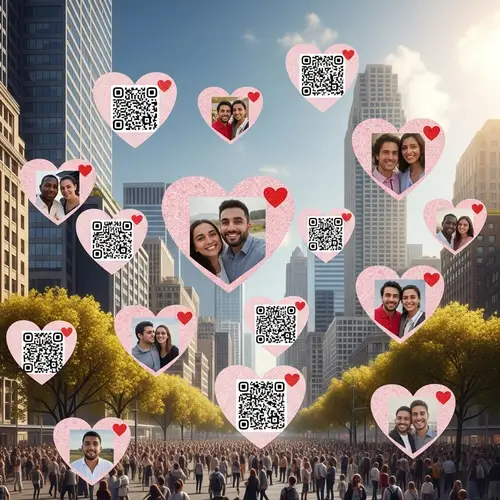 Captivating Urban Memories: Heart-shaped QR Codes in City