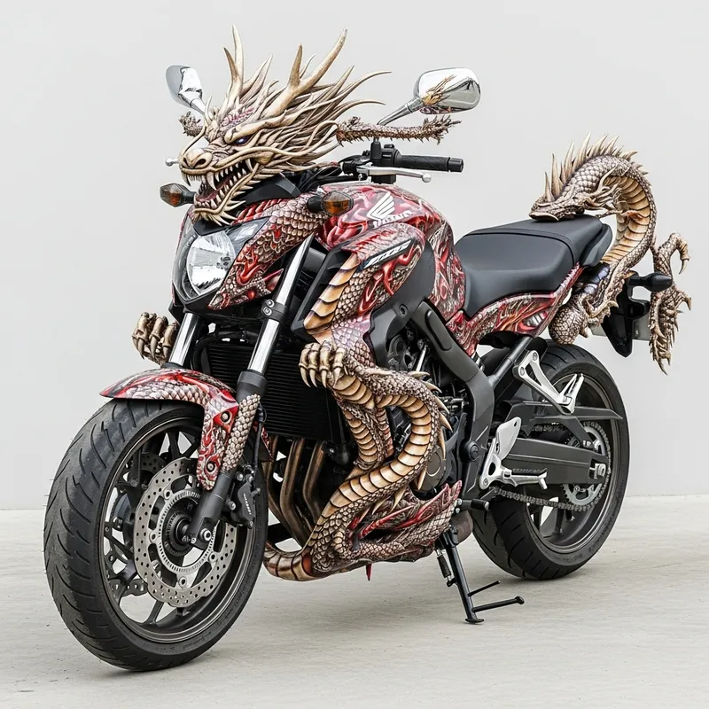 Honda CB650F Motorcycle with Stunning Dragon Design