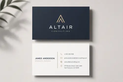 Modern Minimalist Business Card Design Mockup