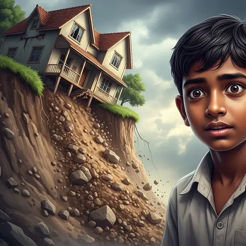 Realistic House at Risk with South Asian Boy | Dramatic Scene