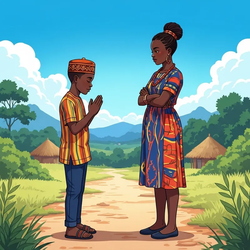 Boy Apologizes to Girl on African Path | Cultural Exchange