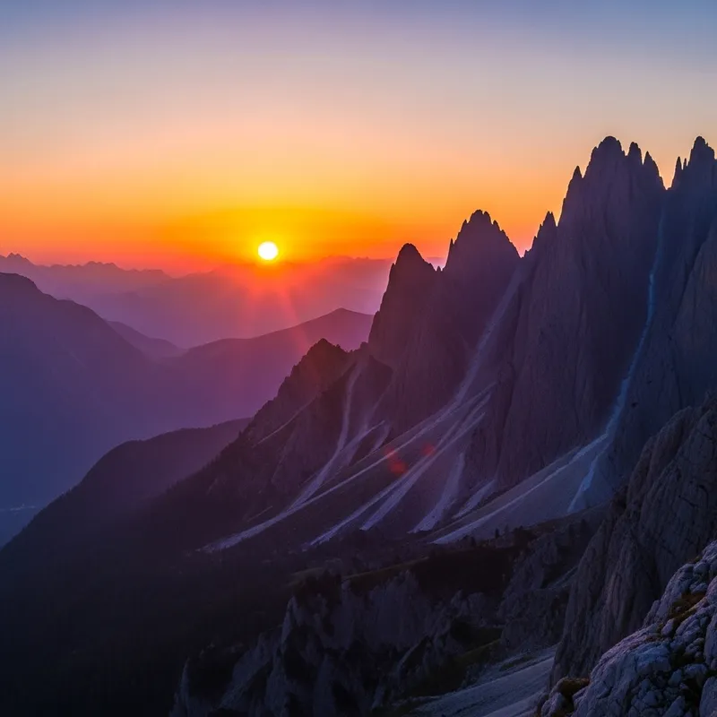 Serenity of Tranquil Sunset | Impressionist Mountains