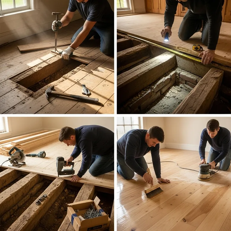 Floor Repair Process for Timber-Framed Houses