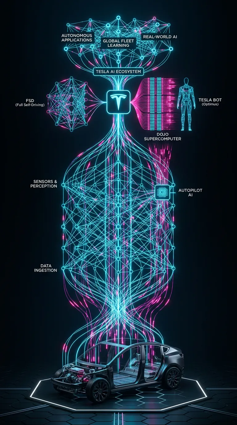 Tesla AI Ecosystem Visualization: High-Tech Design