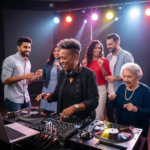 Vibrant Deejay Party Scene - Exciting Atmosphere