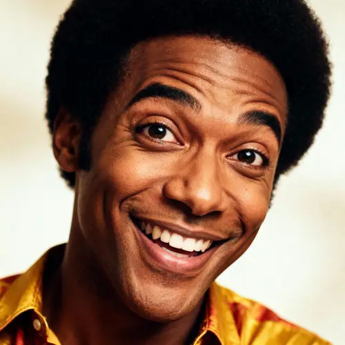Engaging Comedian Headshot with Expressive Smile