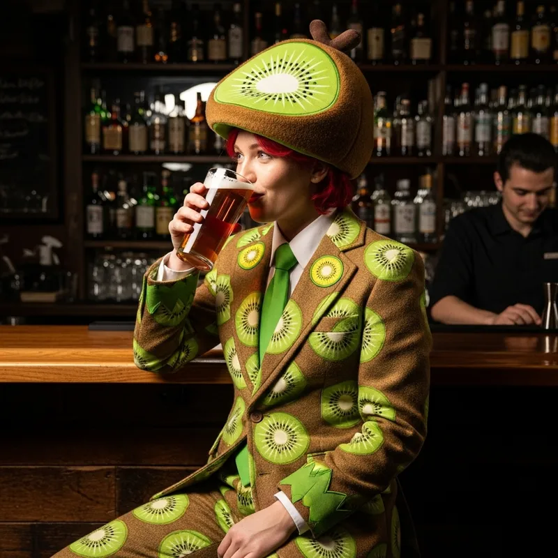 Whimsical Kiwi Suit at the Bar Whimsical Kiwi Suit at the Bar