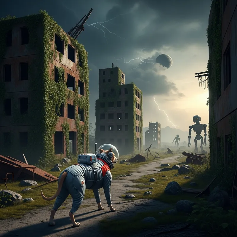 Dog in Space Suit: AI-Driven Dystopian Planet