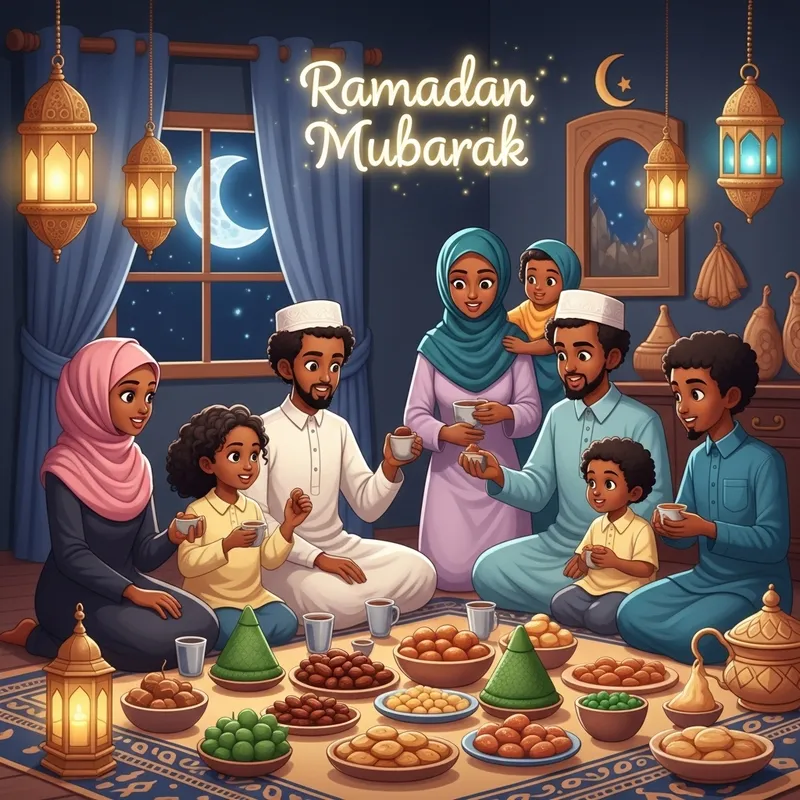 Heartwarming Somali Family Celebrating Ramadan | Festive Scene