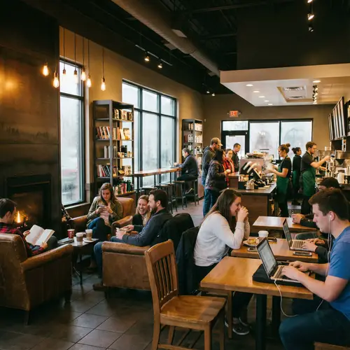 Cozy Starbucks Café: Warm Moments with Coffee