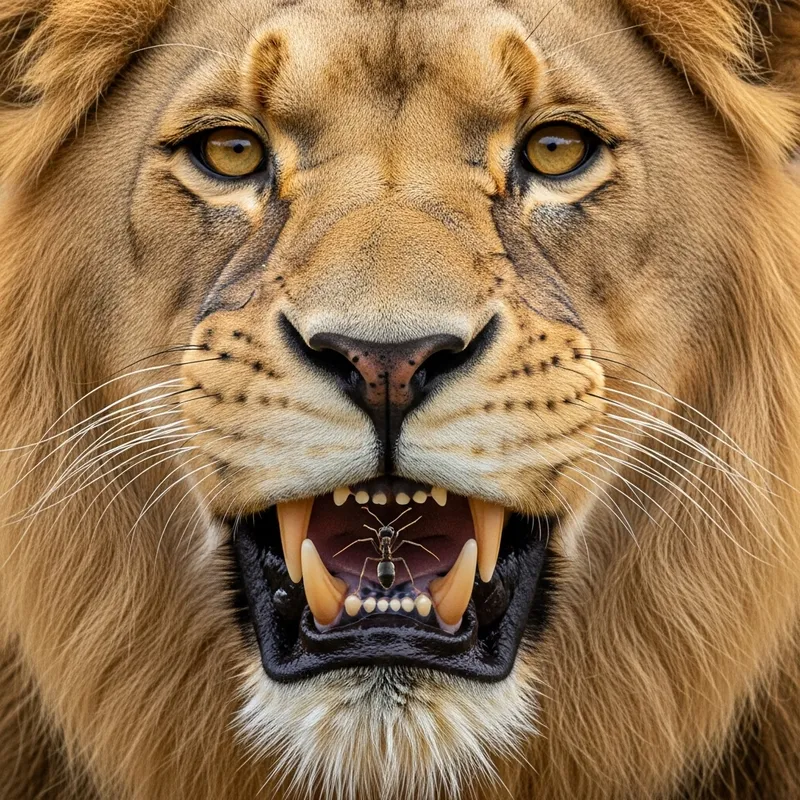 Lion Biting Ant: Predator vs. Prey Lion Biting Ant: Predator vs. Prey