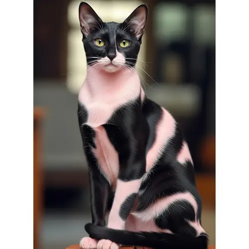 Captivating Indian Cat with Black & Pink Fur