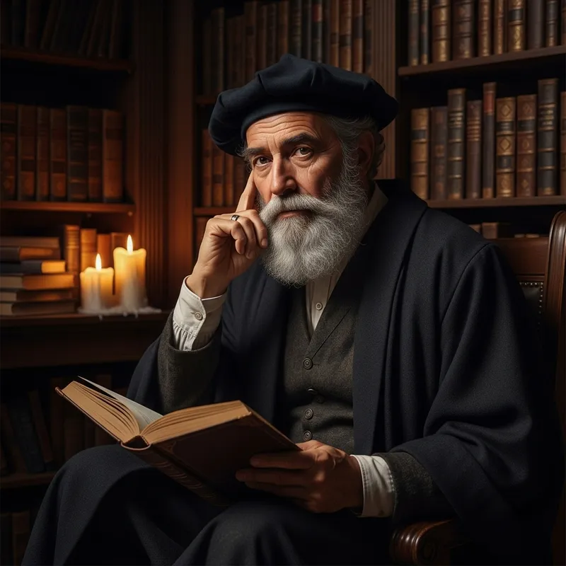 Very Wise Hispanic Scholar in Traditional Attire