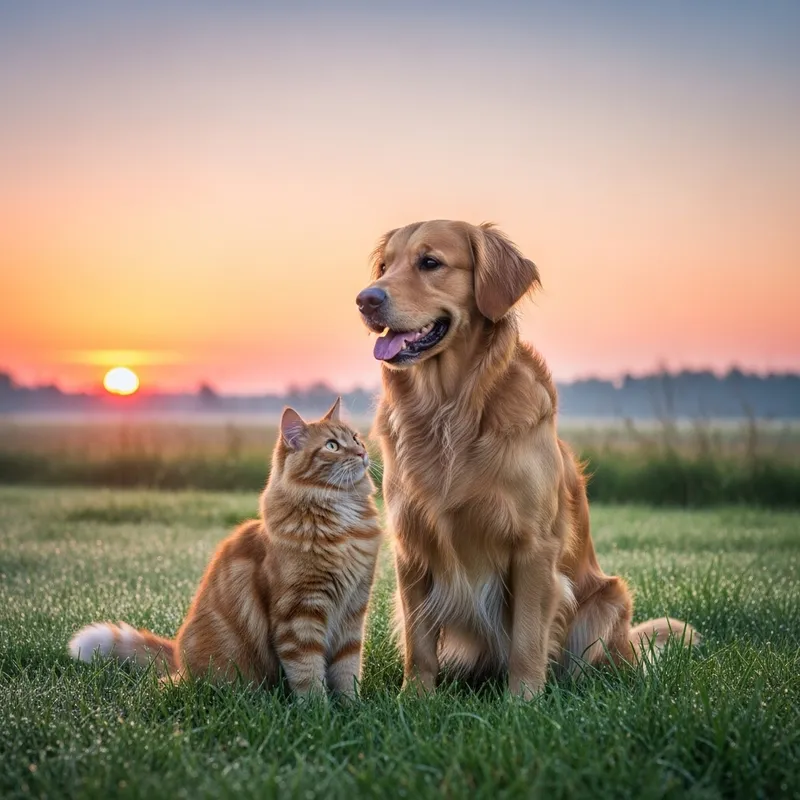 Playful Pet Duo: Dog and Cat