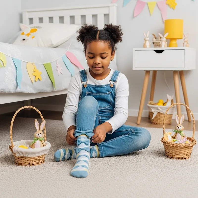6-Year-Old African American Schoolgirl's Easter Evening Routine