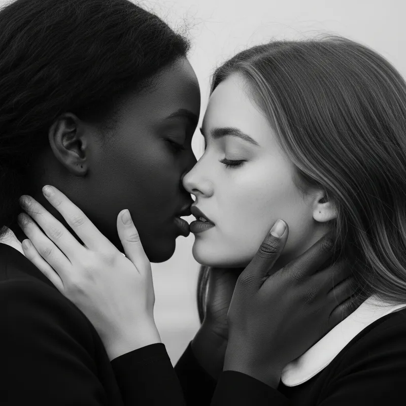 Embracing Beauty: Diverse Affectionate Kiss