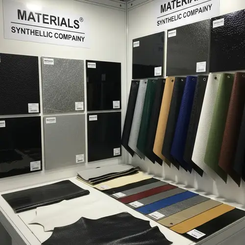 Synthetic Leather Samples Display - Quality Variety in Colors & Textures