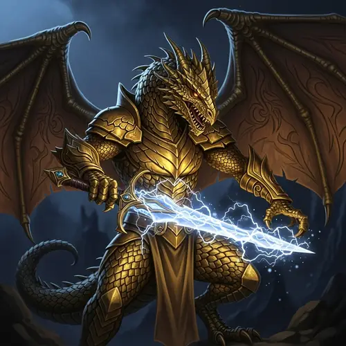 Golden Dragon Assassin with Lightning Dagger