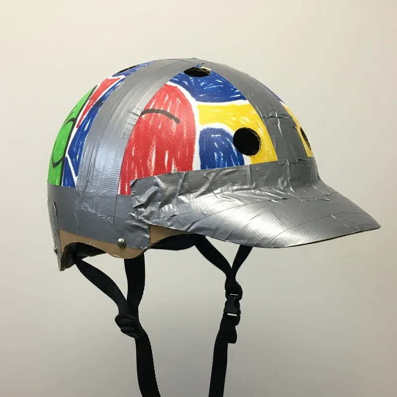 DIY Cardboard Box Helmet with Bicycle Visor