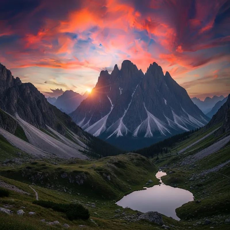 Majestic Mountain Landscape | Abstract Interpretation