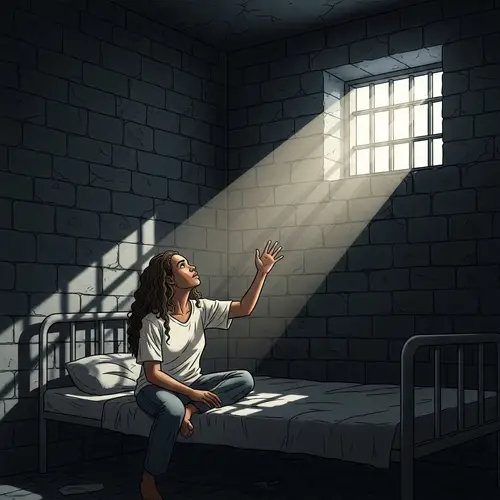 Powerful Illustration of Hope for a Prisoner in Dark Cell