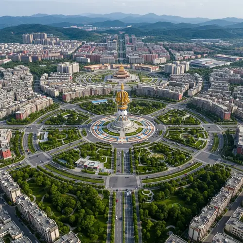 Mandala-Inspired Urban Landscape - Tranquil City Design