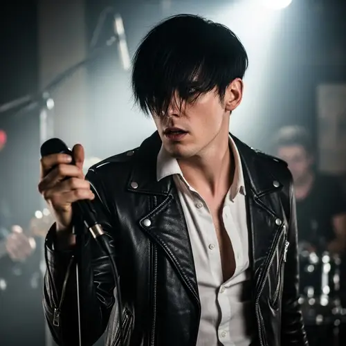 Gerard Way: Rock 'n' Roll Musician in Black Jacket