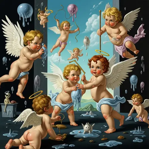 Eccentric Surrealism Digital Painting with Luminescent Elements