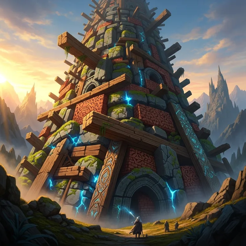 Grand Scale Fantasy Scene with Wood, Stone & Brick