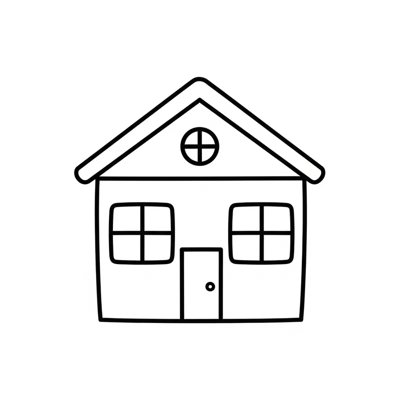 Simple and Cute House Drawing for Kids