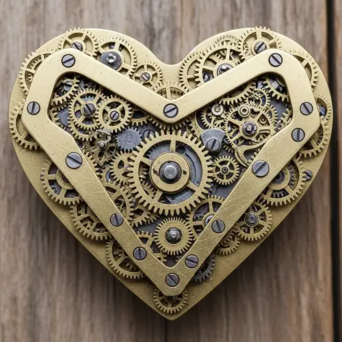 Antique Brass Cogheart: Symbol of Steampunk Machinery