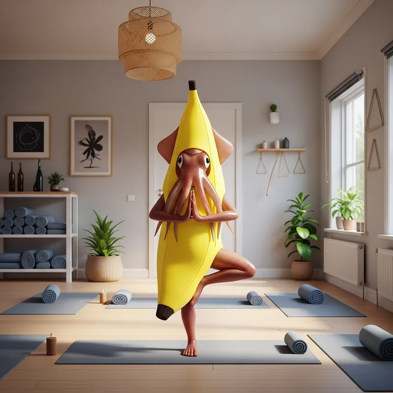Squid in Banana Costum Do A Yoga