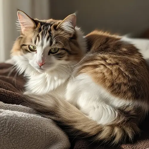 Tranquil Fluffy Feline - Natural Daylight Capture