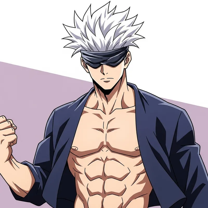 Muscular Gojo Satoru with Abs | Website Name
