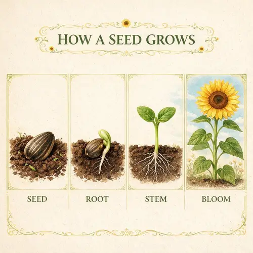 How a Seed Grows: Botanical Infographic