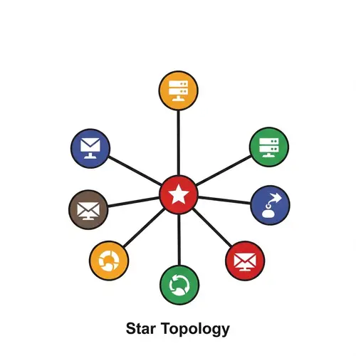 Star Topology in Network with Central Node and Peripheral Nodes