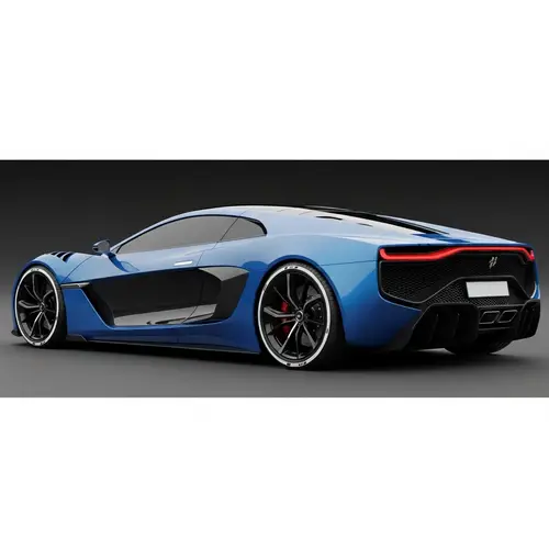 Futuristic Blue and Black Sports Car | Aerodynamic Design