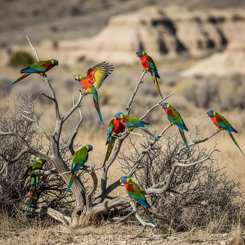 Colorful Parrots in Wyoming