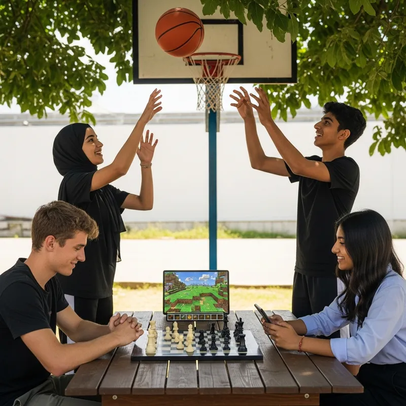 Multicultural Friendship: Basketball, Chess, and Minecraft Players Multicultural Friendship: Basketball, Chess, and Minecraft Players