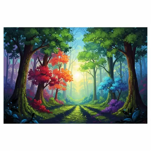 Enchanting Mystical Forest Digital Painting
